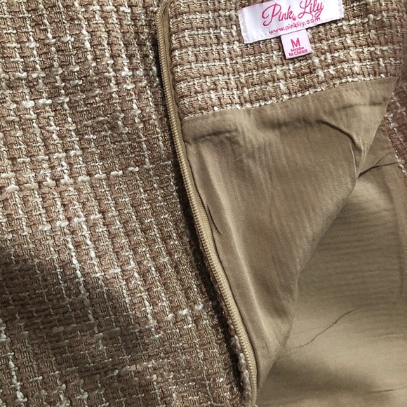 Pink Lily- Brown Tweed Skirt - Picture 10 of 14